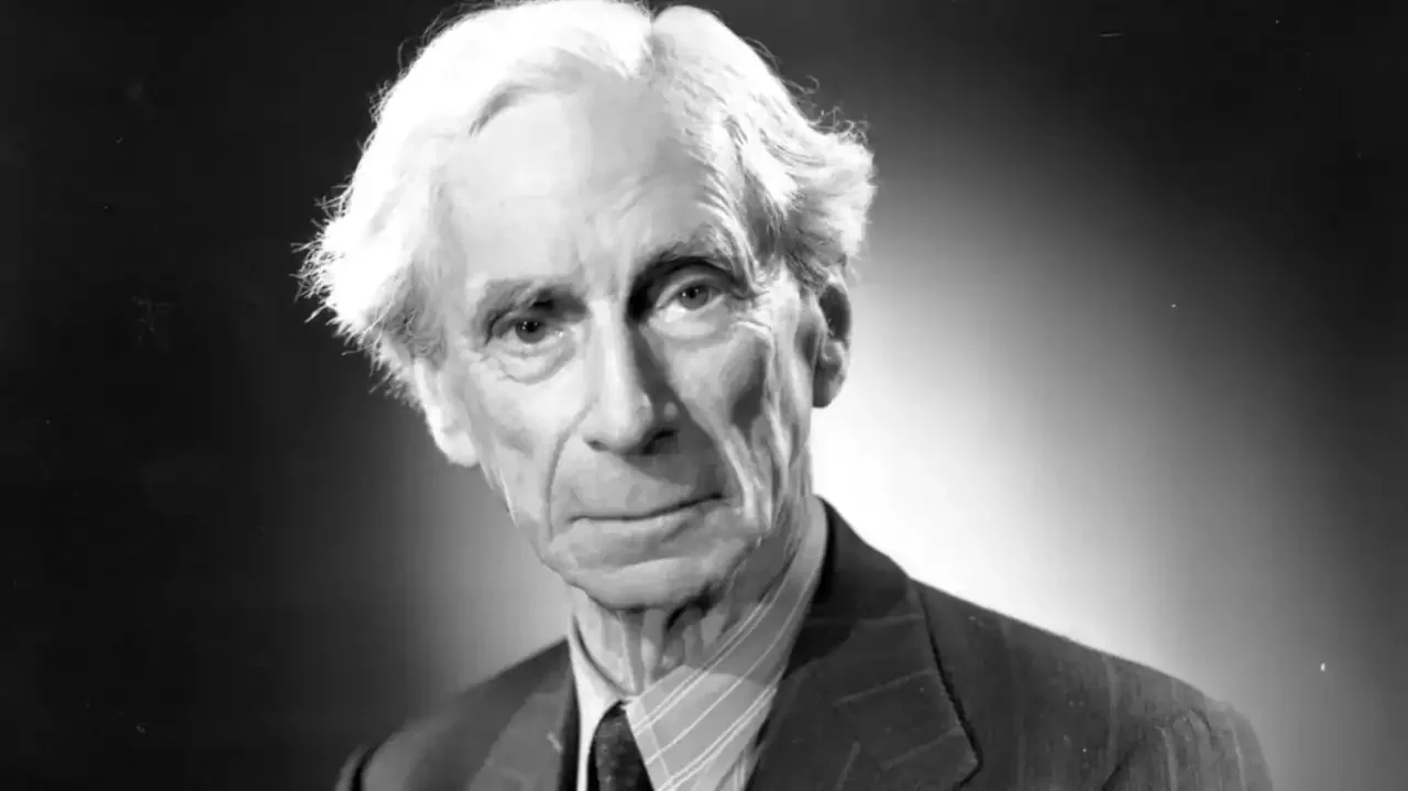 Bertrand Russell in black and white portrait